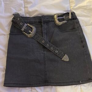 Gray Mini Pencil Skirt for Casual Work
